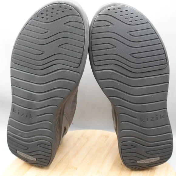Kizik Men 12 Womens 13.5 Wide Athens Dark Grey Knit Hands-Free Sneakers Athletic